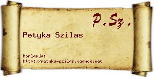 Petyka Szilas névjegykártya
